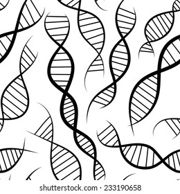 scientific background, seamless pattern with DNA, the genetic spiral