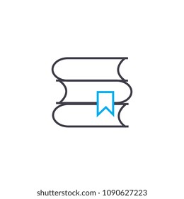 Scientific books vector thin line stroke icon. Scientific books outline illustration, linear sign, symbol concept.