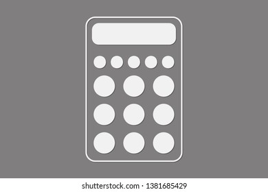 Scientific calculator with circles for business on dark background vector illustration