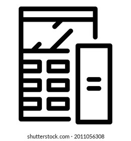 Scientific calculator icon. Outline scientific calculator vector icon for web design isolated on white background