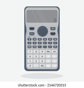 Scientific Calculator, Pocket calculators for finance, business, science, math, and education, Digital keypad math isolated device vector illustration.