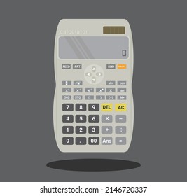 Scientific Calculator, Pocket calculators for finance, business, science, math, and education, Digital keypad math isolated device vector illustration.