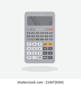 Scientific Calculator, Pocket calculators for finance, business, science, math, and education, Digital keypad math isolated device vector illustration.