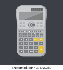 Scientific Calculator, Pocket calculators for finance, business, science, math, and education, Digital keypad math isolated device vector illustration.