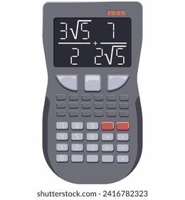 Scientific calculator vector cartoon illustration isolated on white background.