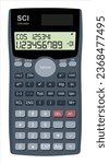 Scientific Calculator vector with digits number displayed on screen