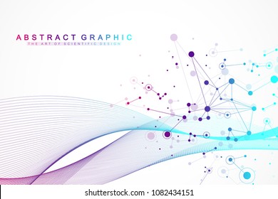 Scientific chemistry pattern. Structure molecule DNA research as concept. Science and technology background communication. Medical scientific backdrop for your design. Vector Illustration