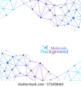 Scientific chemistry pattern. Structure molecule DNA research as concept. Science and technology background communication. Medical scientific backdrop for your design. Vector Illustration