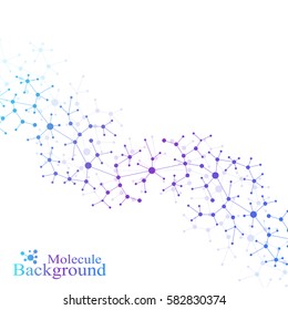 Scientific chemistry pattern. Structure molecule DNA research as concept. Science and technology background communication. Medical scientific backdrop for your design. Vector Illustration
