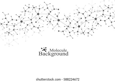 Scientific chemistry pattern. Structure molecule DNA research as concept. Science and technology background communication. Medical scientific backdrop for your design. Vector Illustration