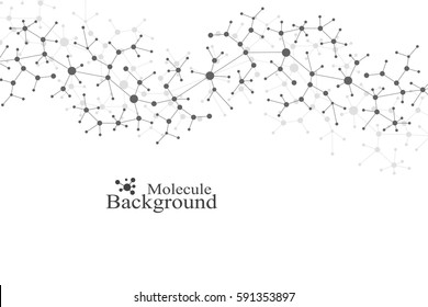 Scientific chemistry pattern. Structure molecule DNA research as concept. Science and technology background communication. Medical scientific backdrop for your design. Vector Illustration