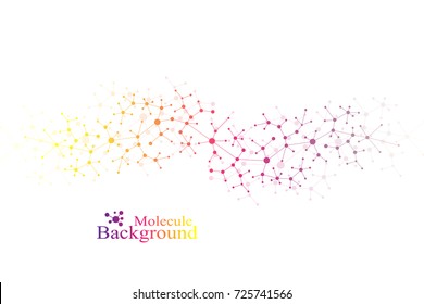 Scientific chemistry pattern. Structure molecule DNA research as concept. Science and technology background communication. Medical scientific backdrop for your design. Vector Illustration