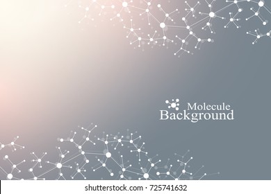 Scientific chemistry pattern. Structure molecule DNA research as concept. Science and technology background communication. Medical scientific backdrop for your design. Vector Illustration