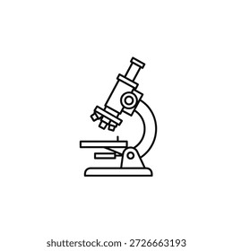 Instrumento de microscópio óptico composto científico para pesquisa biologia química equipamento de laboratório esboço ícone vetorial ilustração