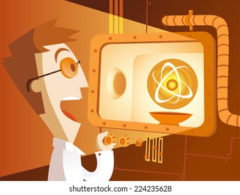 Scientific discovery cartoon vector illustration