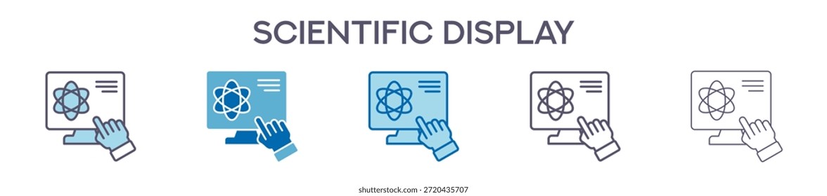Elemento De Exhibición Científico Para Diseño Gráfico - Estilos Múltiples. Ilustración vectorial De Dos Colores Y Negro. Los Diseños Múltiples De Los Iconos Se Pueden Utilizar Para El Móvil, Ui, Web