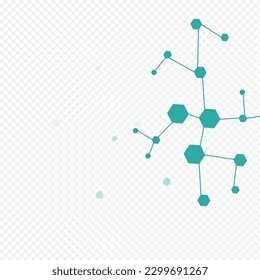 Scientific Dna Vector Transparent Background. Atom Medicine Frame. Microbiology Chemistry Science Banner. Abstract Design.