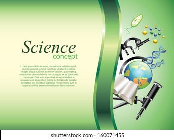 Scientific or education horizontal vector background with devider