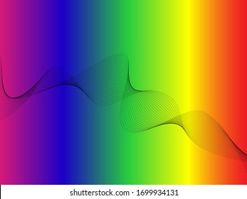 onda electromagnética científica de visión ocular (colores arcoiris) - ilustraciones vectoriales