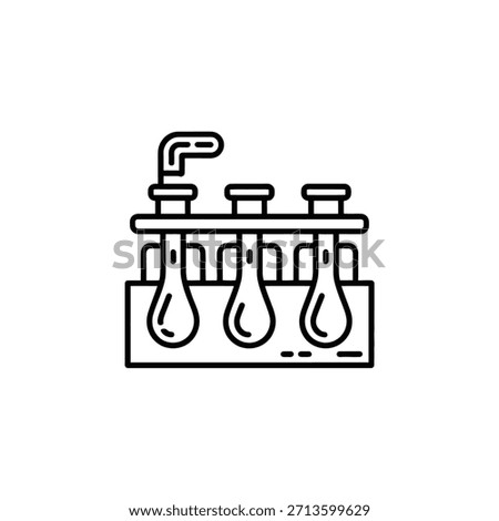 Scientific Experiment Awaiting Reactions Test Tubes and Chemistry Flasks Set
