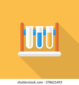 Scientific experiments icon , Vector flat long shadow design. In education concept.