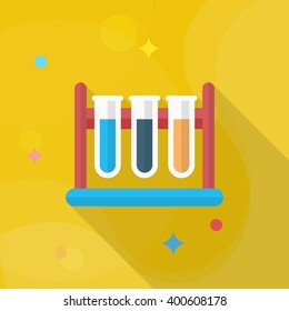 Scientific experiments icon , Vector flat long shadow design. In education concept.