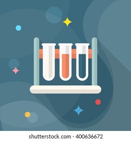 Scientific experiments icon , Vector flat long shadow design. In education concept.