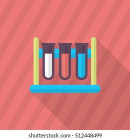 Scientific experiments icon , Vector flat long shadow design. In education concept.