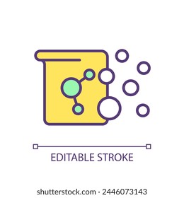 Scientific fermentation RGB color icon. Laboratory conditions, testing. Biotechnological process. Synthetic biology. Isolated vector illustration. Simple filled line drawing. Editable stroke