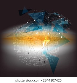 Scientific formulas and calculations in physics and mathematics. Science and education vector abstract background.