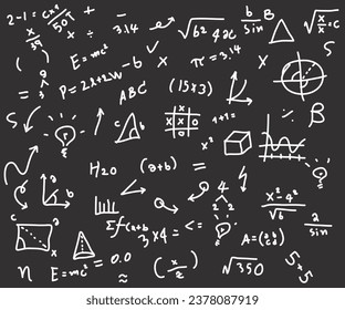 Scientific formulas and calculations in physics and mathematics and education.