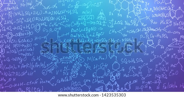 Scientific Formulas Molecules Handwritten Formulas Backgroundletters Stock Vector Royalty Free
