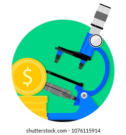 Scientific funding icon. Vector investment business, funding for study illustration