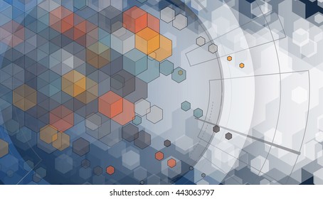 Scientific Future Technology. For Business Presentation. Falyer, Poster Vector Concept Background