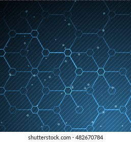 Scientific Future Technology. For Business Presentation. Flayer, Poster Virtual Concept Background