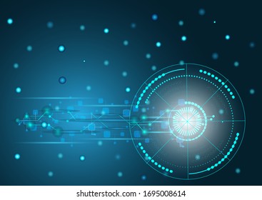 Scientific futuristic interface. Concept circle digital technology decorative design in simple style abstract vector illustration with space text. for your business websites.