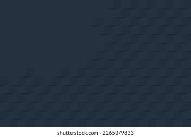 Wissenschaftliche Geometrie, schwarze Komposition mit Abbildungen von Würfeln, Formen des Hintergrunddesigns