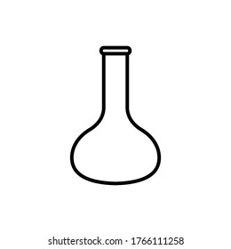 Scientific glass flask bottle line icon vector template