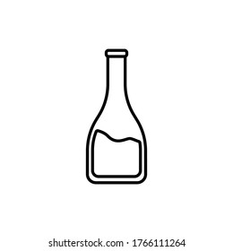 Scientific glass flask bottle line icon vector template