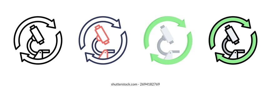 Scientific icon set multiple style collection