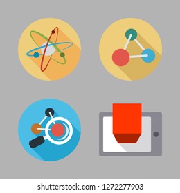 scientific icon set. vector set about molecule, molecules, physics and d display icons set.