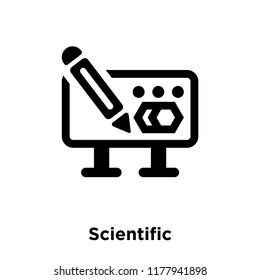 Scientific icon vector isolated on white background, logo concept of Scientific sign on transparent background, filled black symbol