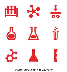 Scientific icons set. set of 9 scientific filled icons such as heart test tube, test tube