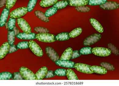 Scientific Illustration of Haemophilus Influenzae Under the Microscope. Detailed Haemophilus Influenzae Bacteria Visualization