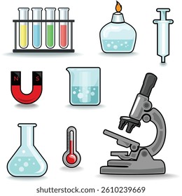 Scientific instruments for use in laboratories vector