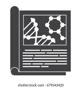 Scientific Journal, Vector Black Silhouette On White Background