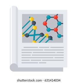 Scientific journal, vector illustration in flat style