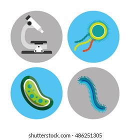 scientific laboratory bacteria concept vector illustration design