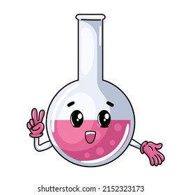 Scientific laboratory cartoon volumetric flask design