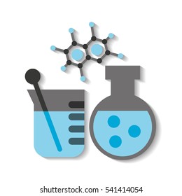 scientific laboratory flat line icons vector illustration design